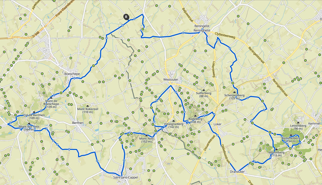 Rit01Bergjes44km680Kaart